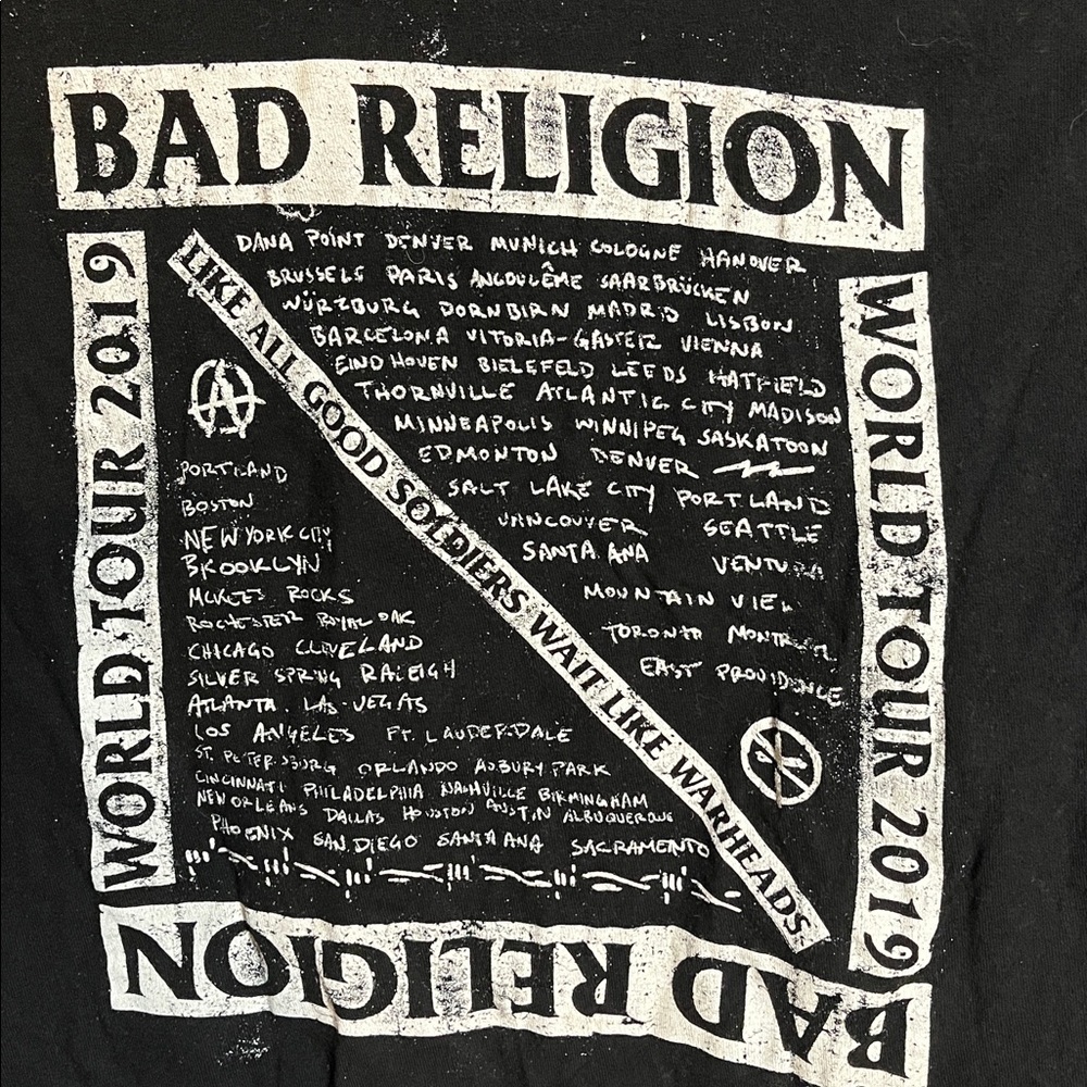 Bad Religion 2019 Tour T-Shirt - Picture 5 of 6